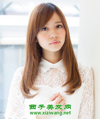 中長發斜劉海直發發型圖片干練熟女氣質十足