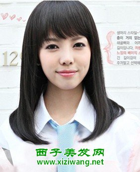 韓式齊肩直發發型圖片讓女生變清純飄逸
