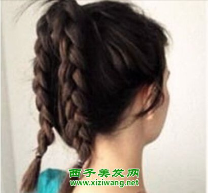 黑色長直發發型扎法圖解