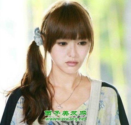 女生齊劉海可愛發型扎法效果圖