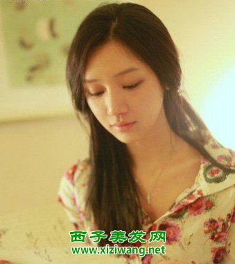 女生三七分斜長劉海圖片
