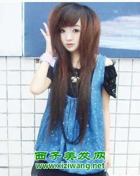 女生可愛煙花燙發型圖片