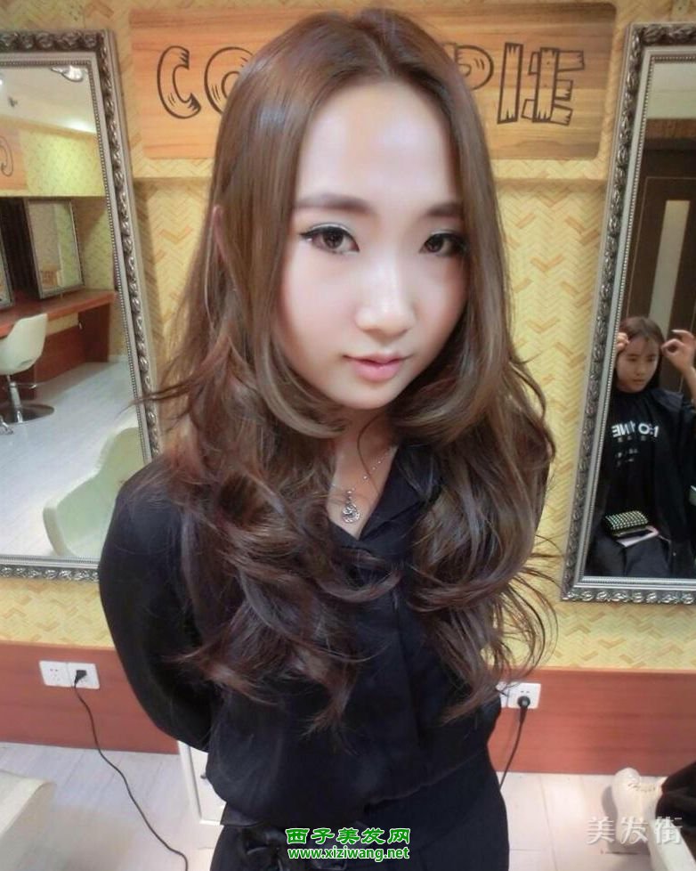 中分長發燙發發型圖片讓你快速變熟女