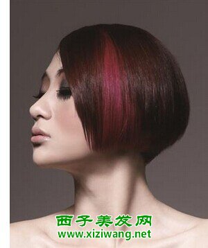 女生短發挑染頭發圖片