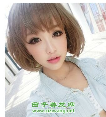 好看短發卷發發型,變成甜美女生