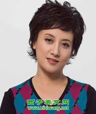 張國立老婆鄧婕蓬松短卷發(fā)發(fā)型圖片