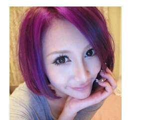 女生紫羅蘭短發(fā)頭發(fā)圖片