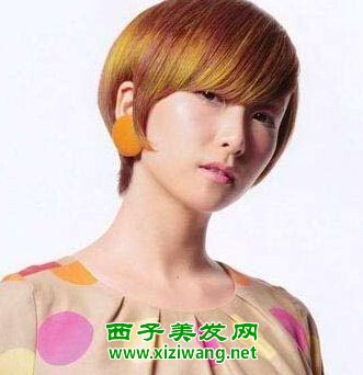 另類蘑菇頭短發發型圖片
