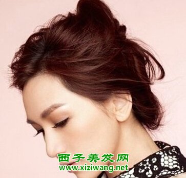 沒有劉海的短發發型如何扎