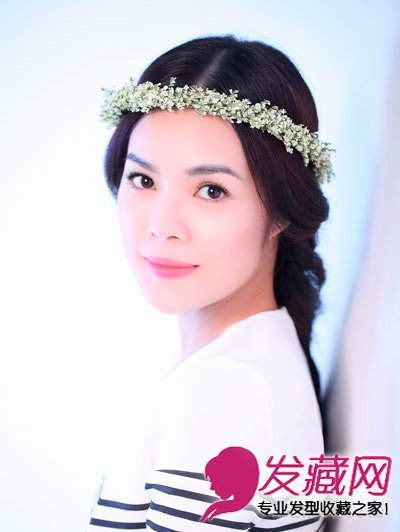 長發中分長劉海清新而唯美編發